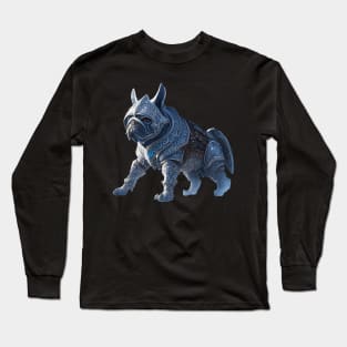 Badass Frenchie in Jotunheim Armor Version 3 Long Sleeve T-Shirt